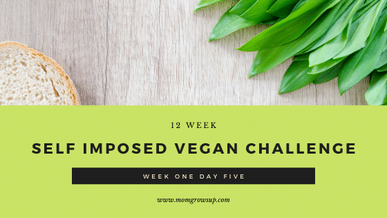 12 Week Self-Imposed Vegan Challenge:  Week 1 Day 5