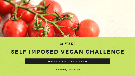 12 Week Self-Imposed Vegan Challenge:  Week 1 Day 7
